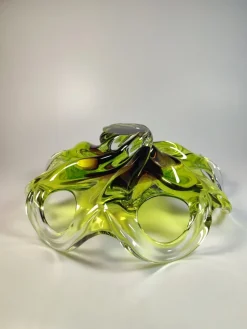 Pamono Art Glass Bowl by Milan Dobiáš for Chříbská, 1964><noscript><img width=