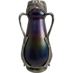 Pamono Art Nouveau Art Glass Vase attributed to Wilhelm Kralik Sohne, 1890s> Vases