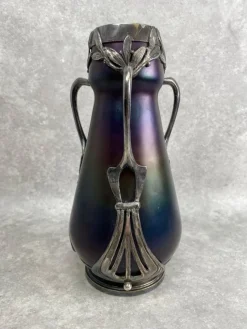 Pamono Art Nouveau Art Glass Vase attributed to Wilhelm Kralik Sohne, 1890s> Vases
