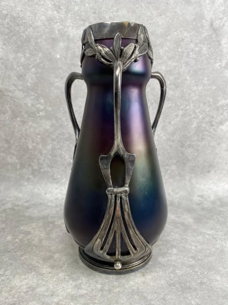 Pamono Art Nouveau Art Glass Vase attributed to Wilhelm Kralik Sohne, 1890s> Vases