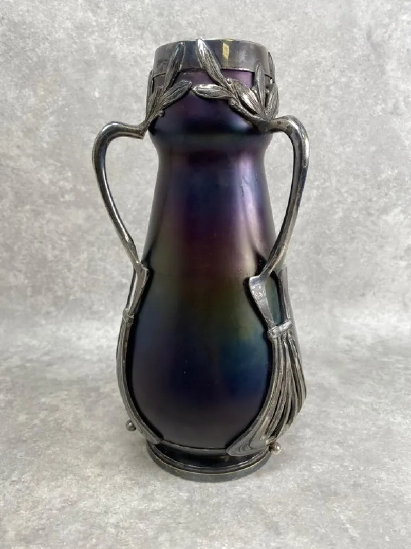 Pamono Art Nouveau Art Glass Vase attributed to Wilhelm Kralik Sohne, 1890s> Vases