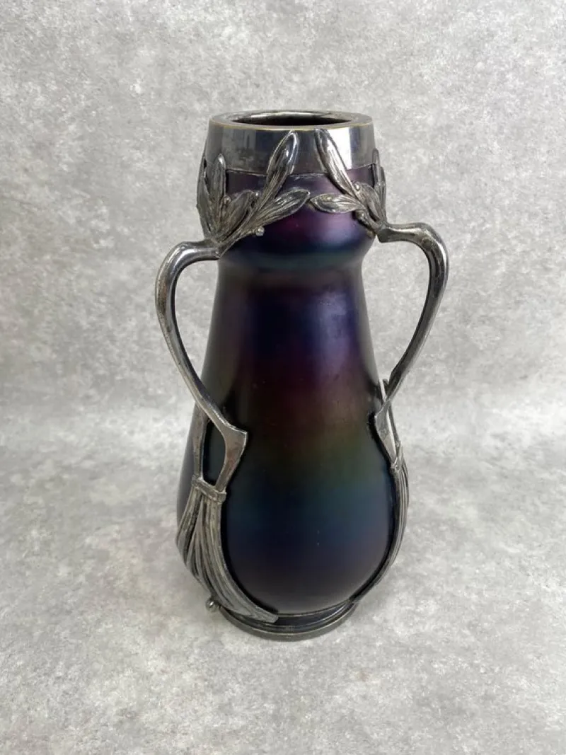 Pamono Art Nouveau Art Glass Vase attributed to Wilhelm Kralik Sohne, 1890s> Vases