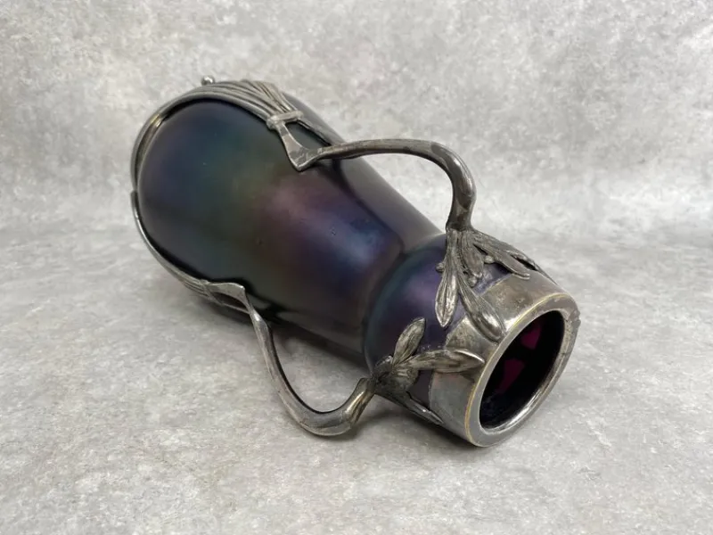 Pamono Art Nouveau Art Glass Vase attributed to Wilhelm Kralik Sohne, 1890s> Vases