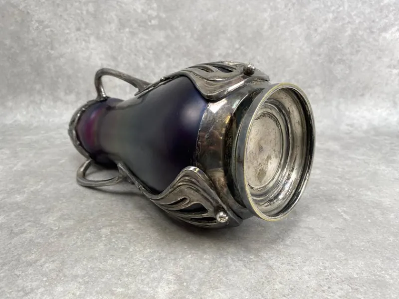 Pamono Art Nouveau Art Glass Vase attributed to Wilhelm Kralik Sohne, 1890s> Vases