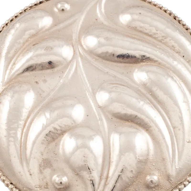 Pamono Art Nouveau Austrian Silver Brooch with Embossed Leaves attributed to Josef Hoffmann, 1912> Brooches