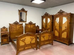 Pamono Art Nouveau Bedroom Set by Louis Majorelle, 1890s, Set of 7> Living Room Sets