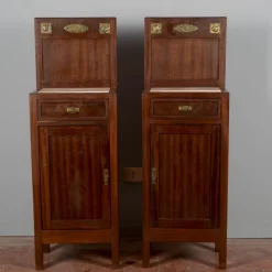 Discount Pamono Art Nouveau Bedside Tables with Marble Tops, 1890s, Set of 2