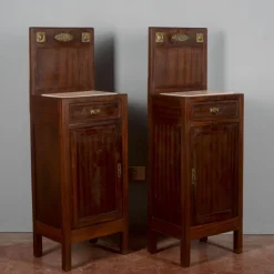 Discount Pamono Art Nouveau Bedside Tables with Marble Tops, 1890s, Set of 2