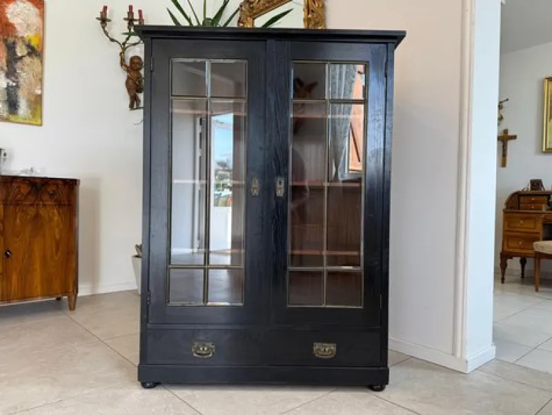 Sale Pamono Art Nouveau Black Display Cabinet