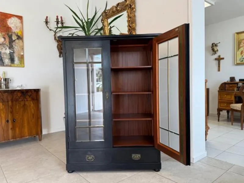 Sale Pamono Art Nouveau Black Display Cabinet