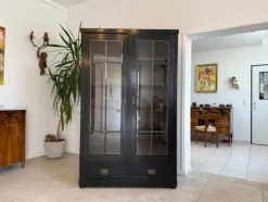 Pamono Art Nouveau Black Display Cabinet