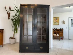Pamono Art Nouveau Black Display Cabinet