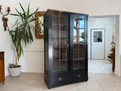 Pamono Art Nouveau Black Display Cabinet