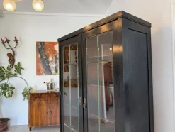 Pamono Art Nouveau Black Display Cabinet