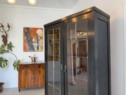 Pamono Art Nouveau Black Display Cabinet