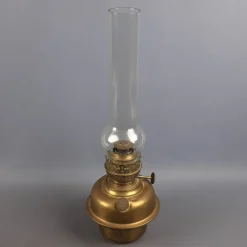 Pamono Art Nouveau Brass and Glass Oil Lamp from Matador Brenner, 1930s> Candleholders