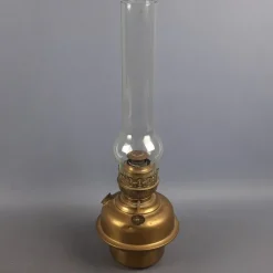 Pamono Art Nouveau Brass and Glass Oil Lamp from Matador Brenner, 1930s> Candleholders