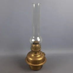 Pamono Art Nouveau Brass and Glass Oil Lamp from Matador Brenner, 1930s><noscript><img width=