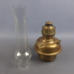 Pamono Art Nouveau Brass and Glass Oil Lamp from Matador Brenner, 1930s><noscript><img width=