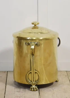 Pamono Art Nouveau Brass Coal Bin