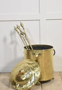 Pamono Art Nouveau Brass Coal Bin