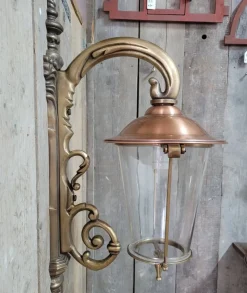 Pamono Art Nouveau Brass Copper Wall Lantern Outdoor Lamp> Garden Lighting