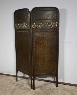 Pamono Art Nouveau Brass Screen, 1900><noscript><img width=