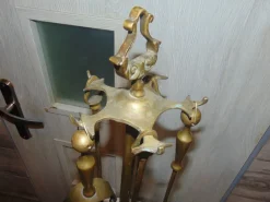 Discount Pamono Art Nouveau Brass Stove & Fireplace Set
