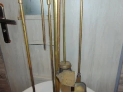 Discount Pamono Art Nouveau Brass Stove & Fireplace Set