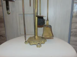 Discount Pamono Art Nouveau Brass Stove & Fireplace Set