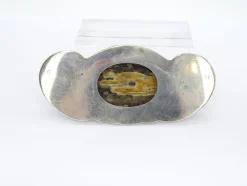 Pamono Art Nouveau Brooch in Sterling Silver and Agate Stone> Brooches