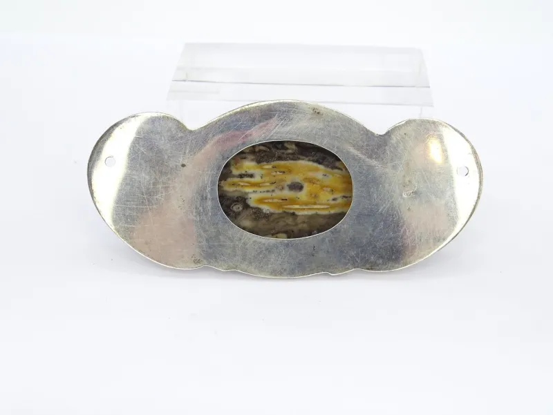 Pamono Art Nouveau Brooch in Sterling Silver and Agate Stone> Brooches