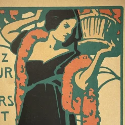 Pamono Art Nouveau Buy the Flower of Discreet Help Lithograph Poster by Émile Berchmans for La Meuse, 1916><noscript><img width=