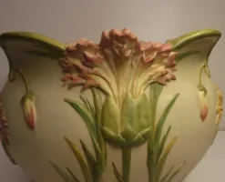 Discount Pamono Art Nouveau Cachepot Sur Colonne Planter on Display by Jean Massier for Vallauris, Set of 2
