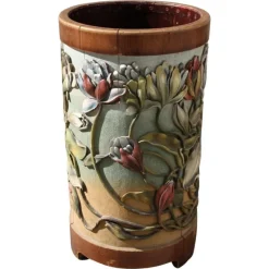 Pamono Art Nouveau Carved Paper Basket, 1890s> Trunks Crates & Baskets