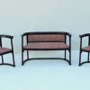 Pamono Art Nouveau Chairs and Sofa by Josef Hoffmann for Thonet, Set of 3> Living Room Sets