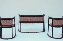 Pamono Art Nouveau Chairs and Sofa by Josef Hoffmann for Thonet, Set of 3> Living Room Sets