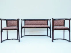 Pamono Art Nouveau Chairs and Sofa by Josef Hoffmann for Thonet, Set of 3><noscript><img width=