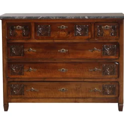 Pamono Art Nouveau Chest of Drawers with Marble Top & Beveled Mirror, 1900s> Dressers, Commodes & Chests