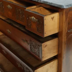 Pamono Art Nouveau Chest of Drawers with Marble Top & Beveled Mirror, 1900s><noscript><img width=