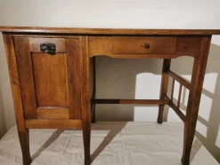 New Pamono Art Nouveau Childrens Desk in Oak with Original Folding Compartment, Germany, 1890s