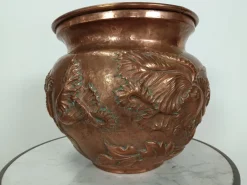 Pamono Art Nouveau Copper Planter Pot, 1890s> Garden Accessories