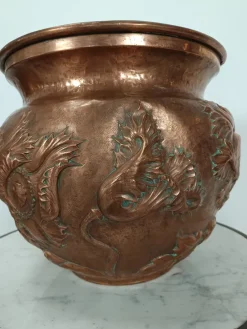 Pamono Art Nouveau Copper Planter Pot, 1890s> Garden Accessories