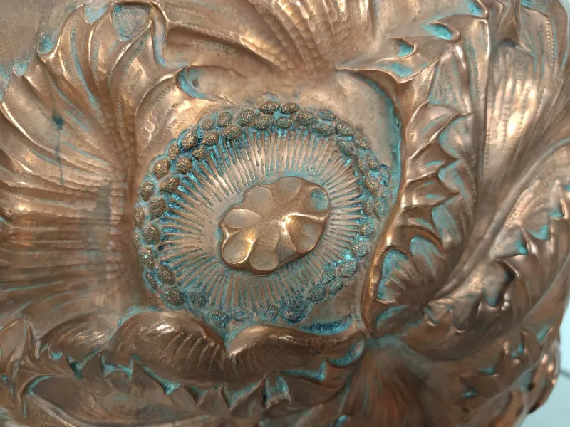 Pamono Art Nouveau Copper Planter Pot, 1890s> Garden Accessories