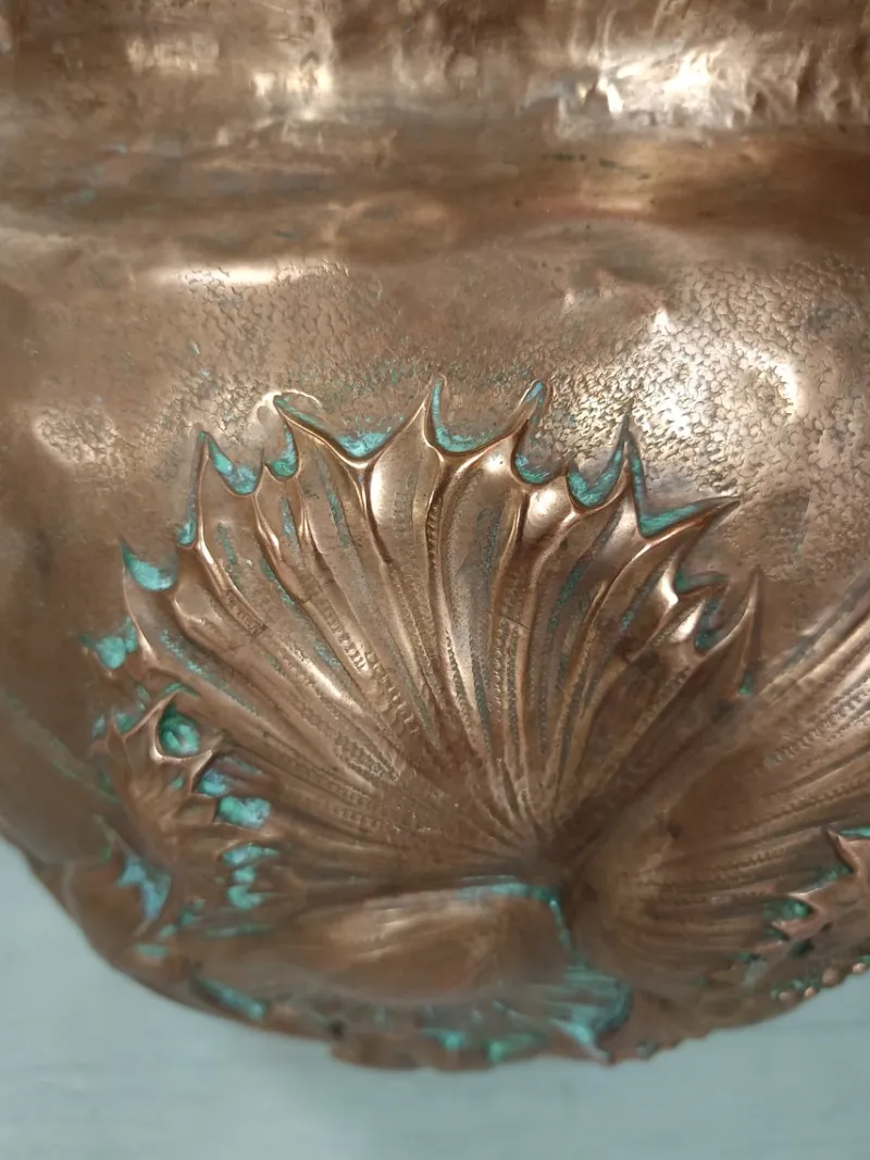 Pamono Art Nouveau Copper Planter Pot, 1890s> Garden Accessories