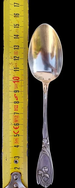 Hot Pamono Art Nouveau Dessert Spoons in Silver-Plated Metal from J.H., 1890s, Set of 12