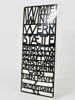 Outlet Pamono Art Nouveau Domed Enameled Advertising Sign from Wiener Werkstaette, Vienna, 1960s