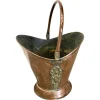 Clearance Pamono Art Nouveau Embossed Copper Helmet Coal Scuttle, 1880s