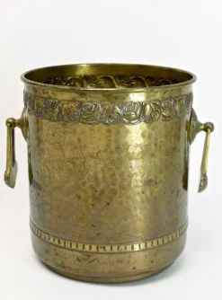 Pamono Art Nouveau Flowers Pot in Brass with Rose Motifs> Garden Accessories