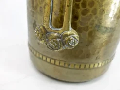 Pamono Art Nouveau Flowers Pot in Brass with Rose Motifs><noscript><img width=